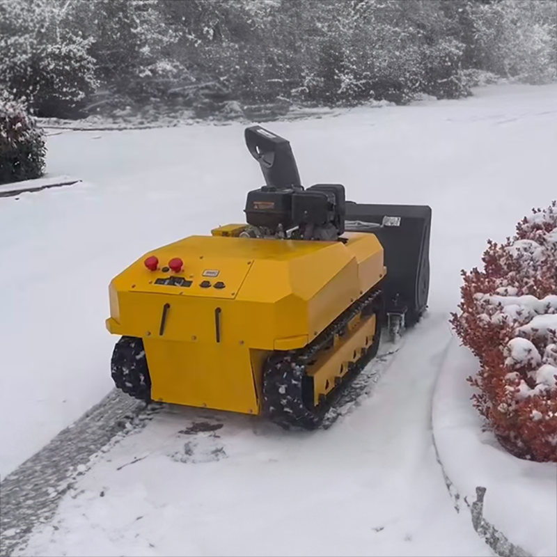 Kraftig fjernstyrt beltedrevet snøfreser